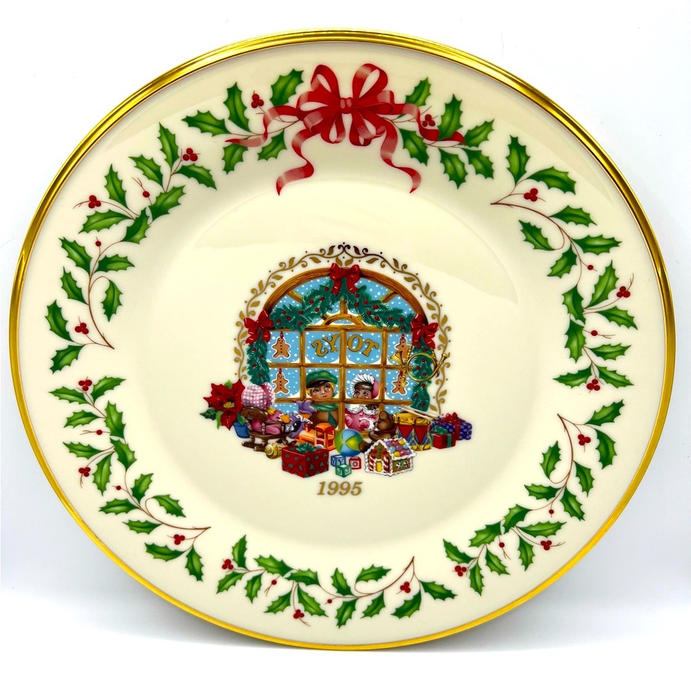 VTG Lenox The Annual Holiday 1995 Christmas Collector's Plate Toys Shop Children